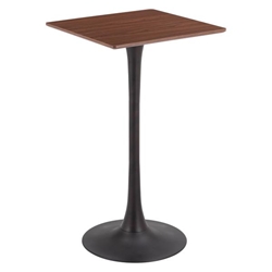 Valleta 23"W x 23"L Bar Table - Brown - Black Legs 