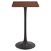 Valleta 23"W x 23"L Bar Table - Brown - Black Legs - ZUO5971