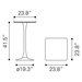 Valleta 23"W x 23"L Bar Table - White - ZUO6248