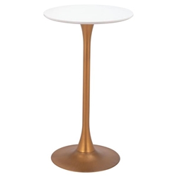 Auray 23"W x 23"L Bar Table - White and Gold 