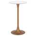 Auray 23"W x 23"L Bar Table - White and Gold - ZUO6505