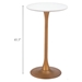 Auray 23"W x 23"L Bar Table - White and Gold - ZUO6505