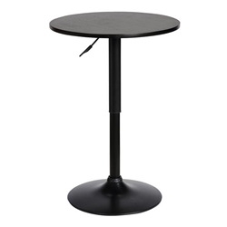 Bentley Adjustable Pub Table in Black Brushed Wood and Black Metal finish
 