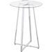 Zanella 30" Round Glass Top Bistro Bar Table - Chrome - COA1039