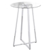 Zanella 30" Round Glass Top Bistro Bar Table - Chrome - COA1039