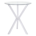 Denali 35" Round Glass Top Bistro Bar Table - Chrome