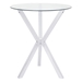 Denali 35" Round Glass Top Bistro Bar Table - Chrome - COA1054