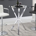 Denali 35" Round Glass Top Bistro Bar Table - Chrome - COA1054