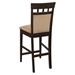 Clanton Counter Stool with Solid Wood Frame - Cappuccino Finish Frame - Beige Fabric - Set of 2 - COA1061