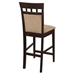 Clanton Counter Stool with Solid Wood Frame - Cappuccino Finish Frame - Beige Fabric - Set of 2 - COA1061