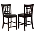 Lavon Wood Counter Chair with Espresso Finish Legs and Black Leatherette Upholstery - Set of 2