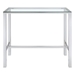 Tolbert 46"W x 22"L Rectangular Glass Top Pub Bar Table - Chrome - COA1175