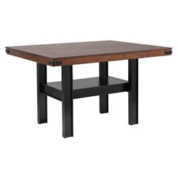 Patterson 59"W x 47"L Counter Height Dining Table Mango Oak - Black Finish Base 