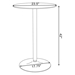 Abiline 23" Round Glass Top Bistro Bar Table - Chrome - COA1590