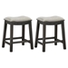 Elliston Backless Counter Stool with Light Beige Upholstery and Dark Grey Finish Frame - Set of 2 - COA1621