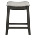 Elliston Backless Counter Stool with Light Beige Upholstery and Dark Grey Finish Frame - Set of 2 - COA1621