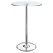 Thea 28" Round Glass Top LED Bistro Bar Table - Chrome - COA1668