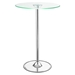 Thea 28" Round Glass Top LED Bistro Bar Table - Chrome - COA1668