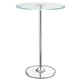 Thea 28" Round Glass Top LED Bistro Bar Table - Chrome - COA1668