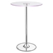 Thea 28" Round Glass Top LED Bistro Bar Table - Chrome - COA1668