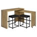 Davista 18"W x 55"L 4-Piece Counter Height Table Set with 2 Nesting Tables and 2 Backless Stools - Mango - Brown - COA1776