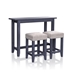 Sabana 3-Piece Counter Height Dining Set in Antique Blue