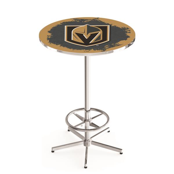 L216-03 Vegas Golden Knights 42" Tall - 36" Top Pub Table - Chrome  