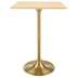 Lippa 28" Square Wood Grain Bar Table - Gold Natural