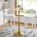 Lippa 28" Square Wood Grain Bar Table - Gold Natural - MOD10580