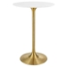 Lippa 28" Wood Top Bar Table - Gold White - MOD4675