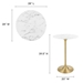 Lippa 28" Artificial Marble Bar Table - Gold White - MOD4677