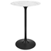 Lippa 28" Round Artificial Marble Bar Table - Black White