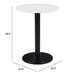 Alto White and Black Bistro Table - ZUO5008