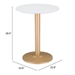 Alto White and Gold Bistro Table - ZUO5009