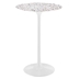 Lippa 28" Round Terrazzo Bar Table - White White