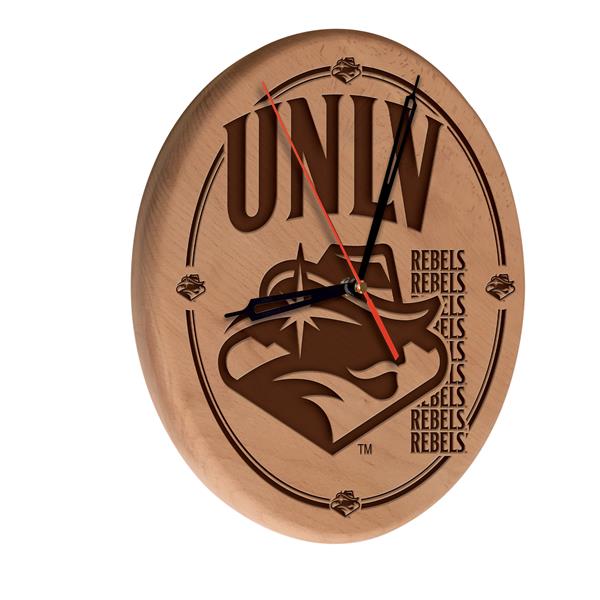 University of Nevada Las Vegas 13-Inch Solid Wood Engraved Clock 