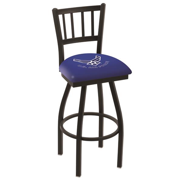 L018 U.S. Air Force 36-Inch Swivel Bar Stool with Black Wrinkle Finish 